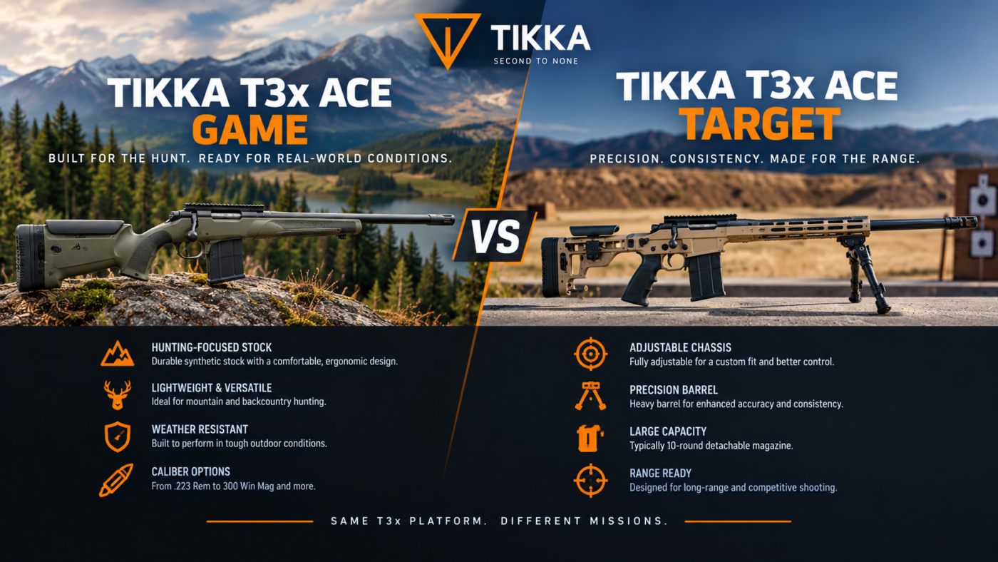 Tikka T3x Ace Game vs. Ace Target: Which Precision Rifle Should You Buy in Canada? 4 Tikka T3x Ace Game vs Ace Target
